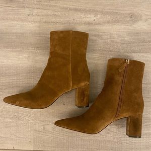 J. Crew Willa Suede Tan Booties (Pointed)